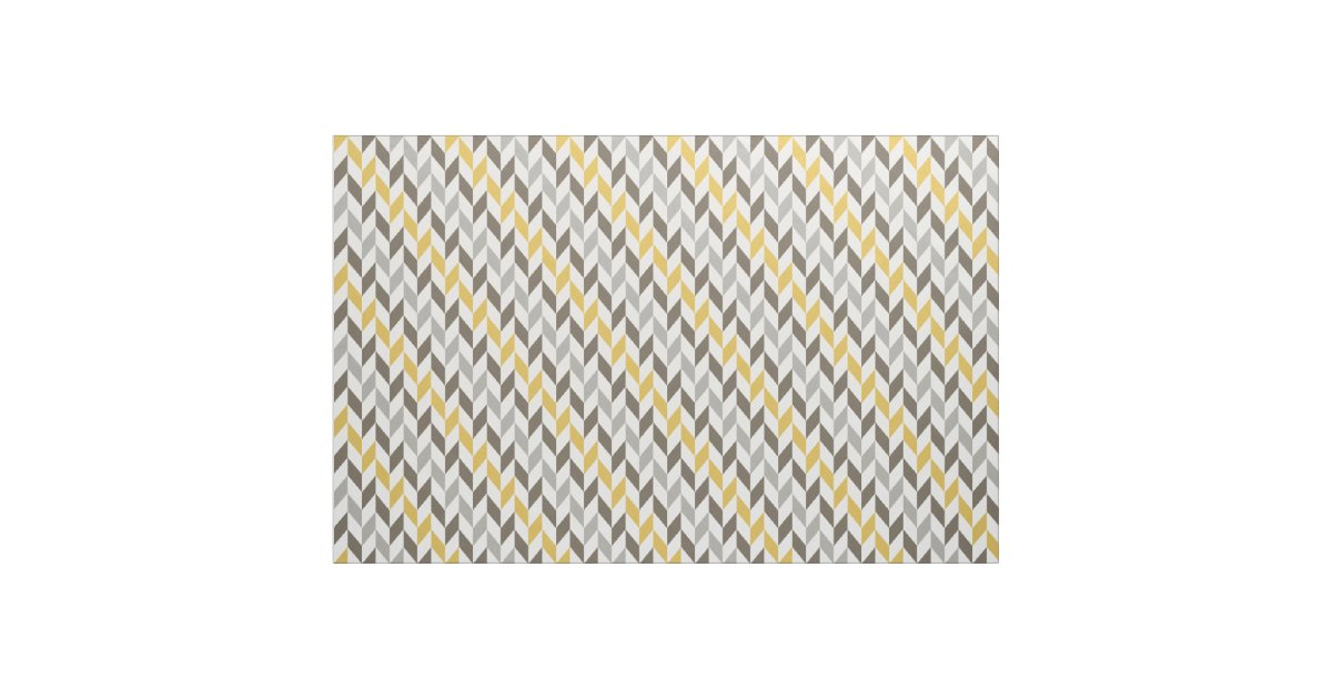 Yellow & Gray Chevron Pattern Fabric Zazzle