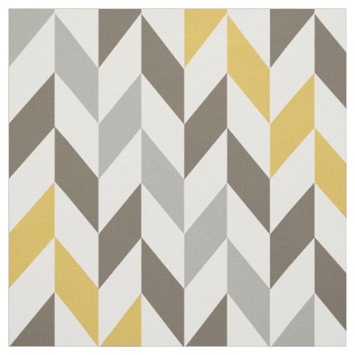 Yellow & Gray Chevron Pattern Fabric Zazzle