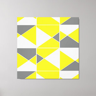 Yellow Gray Geometric Pattern Canvas Print