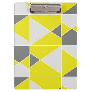 Yellow Gray Geometric Pattern Clipboard