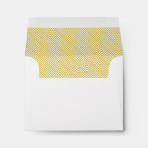 Yellow Greek Key Pattern Lined Envelope