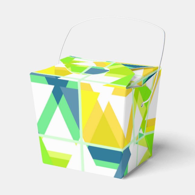 Yellow green abstract favour box (Front Side)