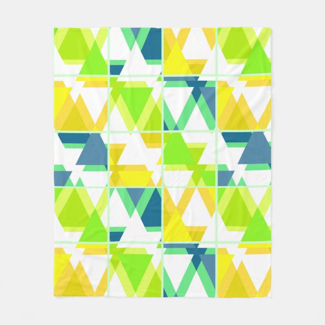Yellow green abstract fleece blanket (Front)