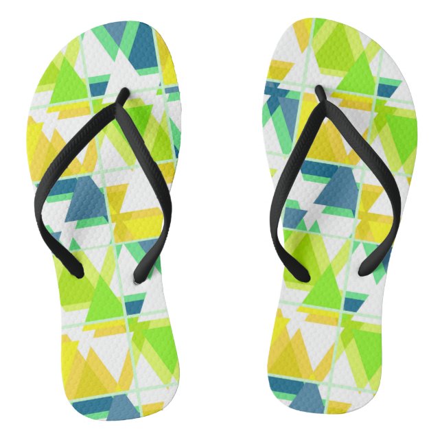 Yellow green abstract flip flops (Footbed)
