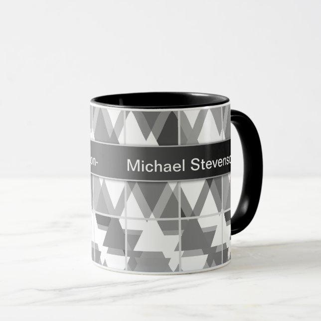 Yellow green abstract , geo , geometric , yellow , mug (Front Right)