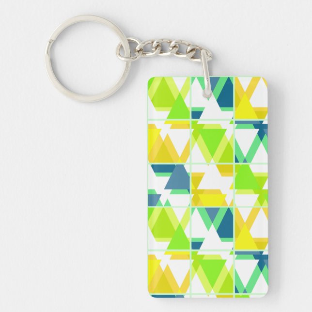 Yellow green abstract key ring (Front)