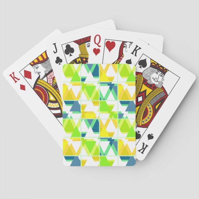 Yellow green abstract playing cards (Back)