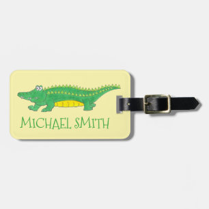 Yellow Green Alligator Crocodile Gator Croc Animal Luggage Tag