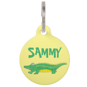 Yellow Green Alligator Crocodile Gator Croc Animal Pet Tag