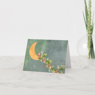 Yellow, Green and Black Celestial Note Card