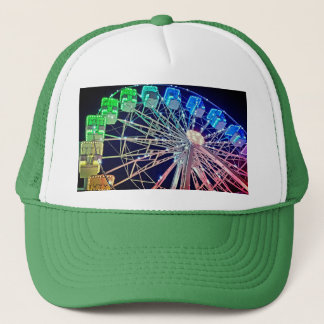 Yellow, green and blue Ferris wheel Trucker Hat