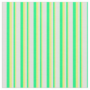 Yellow, Green, and Light Cyan Coloured Lines Fabric