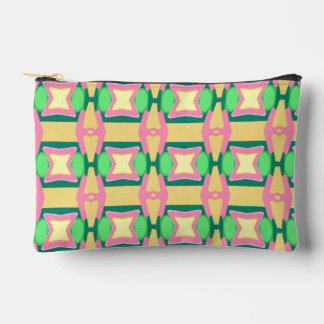 Yellow Green and Pink Pastel Abstract Pattern Accessory Pouch