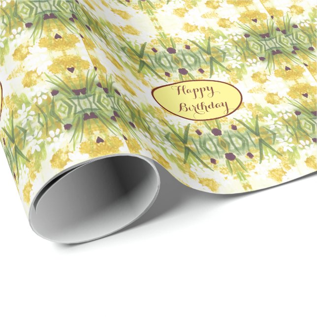 Yellow Green and White Wrapping Paper (Roll Corner)