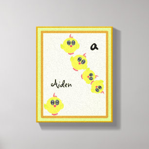 Yellow Green Baby Bird Canvas Print