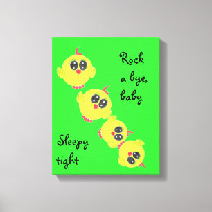 Yellow Green Baby Bird Canvas Print