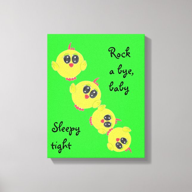 Yellow Green Baby Bird Canvas Print (Front)