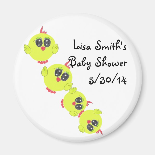Yellow Green Baby Bird Magnet (Front)