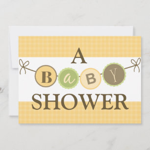 Yellow & Green Baby Shower Invitations