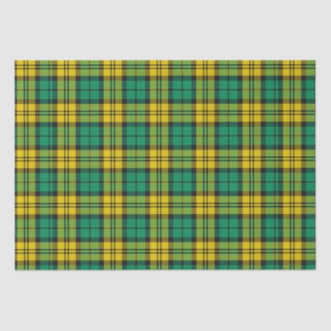 Yellow Green Blackwatch Campbell Tartan Plaid Tissue Paper (Front)