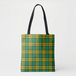 Yellow Green Blackwatch Campbell Tartan Plaid Tote Bag