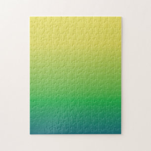 Yellow, Green, Blue Gradient Jigsaw Puzzle