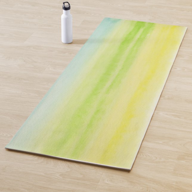 Yellow Green Blue Pastel Cheerful Yoga Mat (In Situ)
