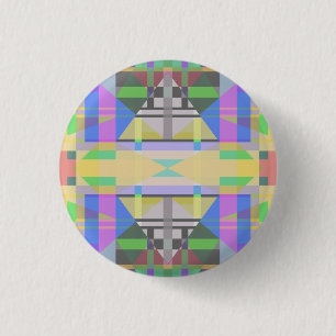 Yellow Green Blue Purple Geometric 3 Cm Round Badge