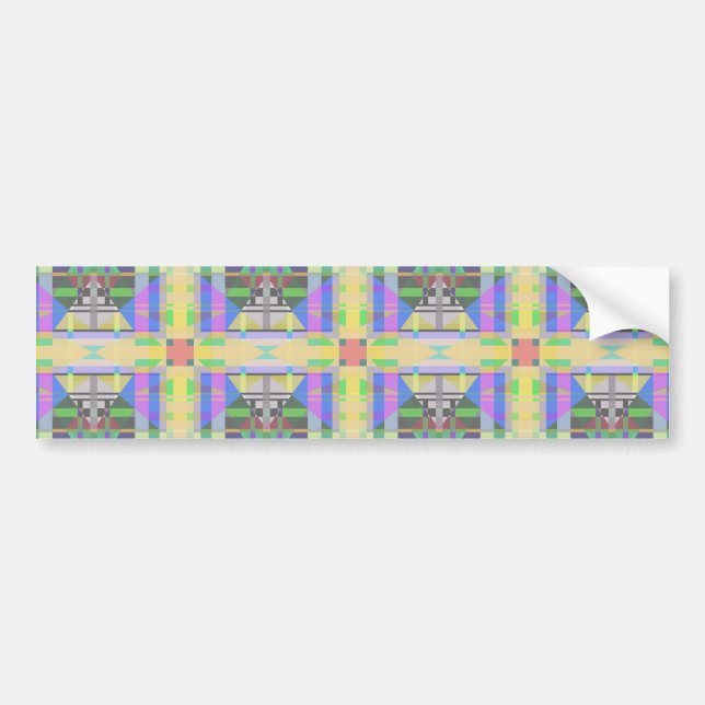Yellow Green Blue Purple Geometric Bumper Sticker (Front)