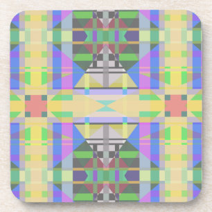 Yellow Green Blue Purple Geometric Coaster