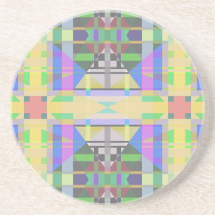 Yellow Green Blue Purple Geometric Coaster