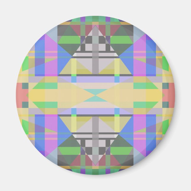 Yellow Green Blue Purple Geometric Magnet (Front)