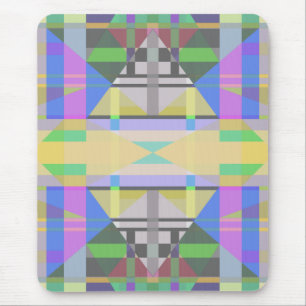 Yellow Green Blue Purple Geometric Mouse Mat