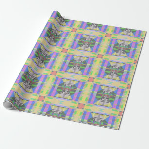 Yellow Green Blue Purple Geometric Wrapping Paper