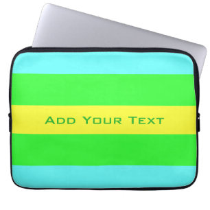 Yellow, Green, Blue Wide Stripes by Shirley Taylor Laptop Sleeve