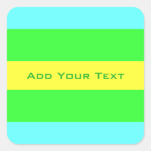 Yellow, Green, Blue Wide Stripes by Shirley Taylor Square Sticker