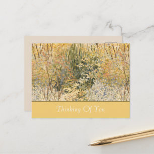Yellow Green Brown Trees Thinking of You Postcard
