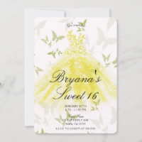 Yellow Green Butterfly Dance Dress Sweet 16 Party
