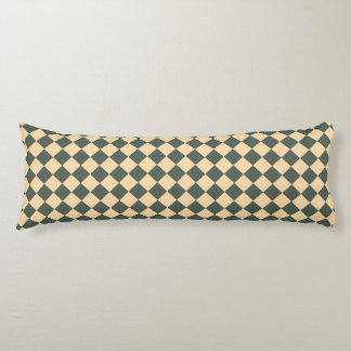 Yellow Green Checker Diamond Pattern Body Cushion