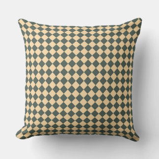 Yellow Green Checker Diamond Pattern Cushion