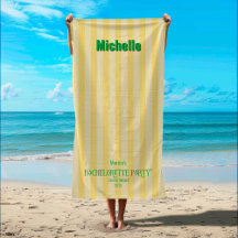 Yellow + Green Coastal Stripe Bachelorette Party