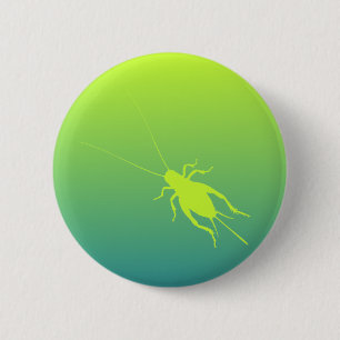 Yellow Green Cricket 6 Cm Round Badge