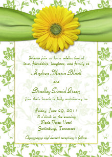 yellow and green wedding invitations zazzle co uk