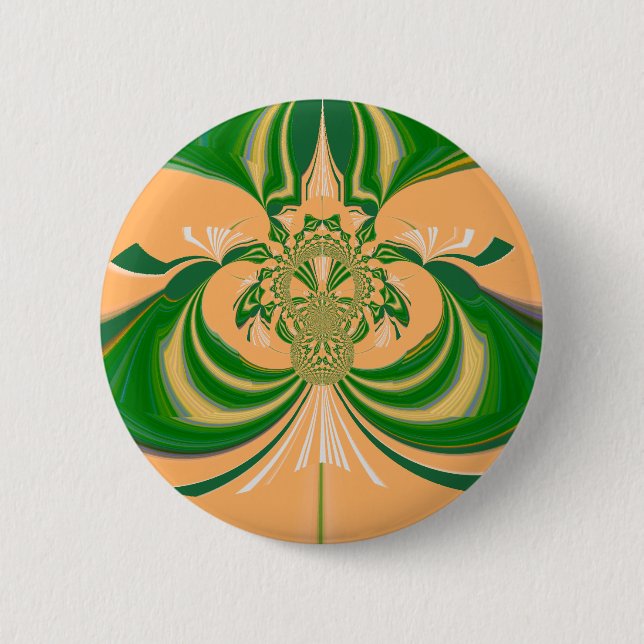 Yellow Green Design. 6 Cm Round Badge (Front)