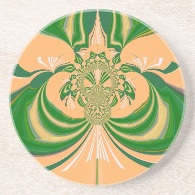 Yellow Green Design. Coaster (Front)
