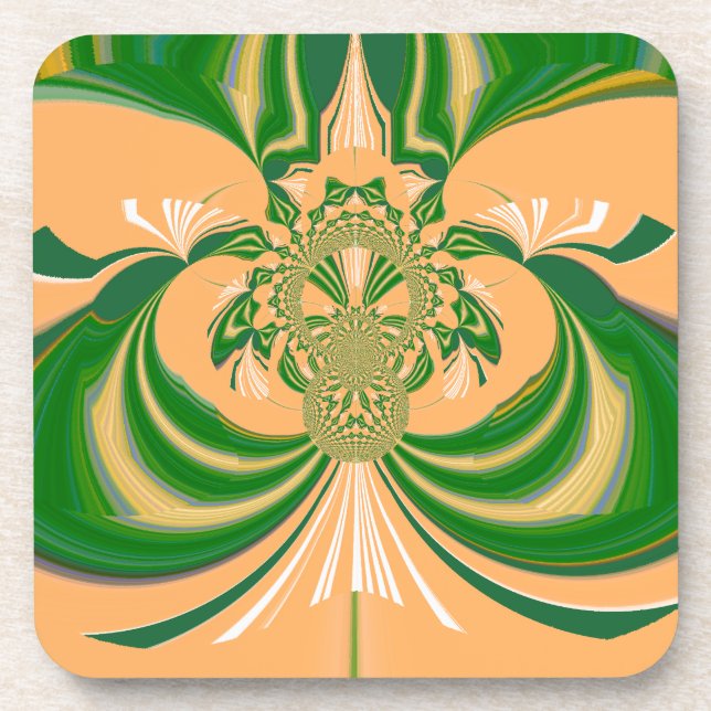 Yellow Green Design. Coaster (Front)