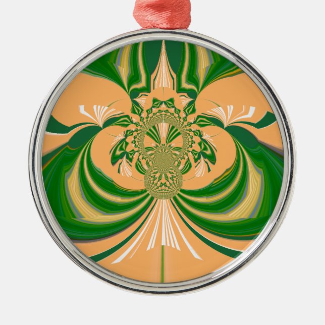 Yellow Green Design. Metal Tree Decoration (Front)