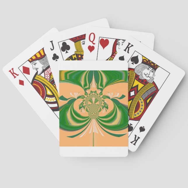 Yellow Green Design. Playing Cards (Back)