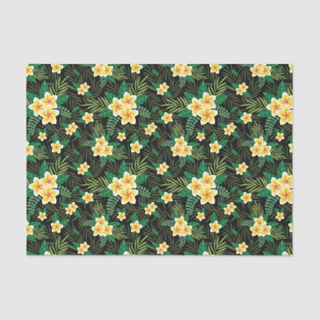 Yellow Green Floral Botanical Decoupage Craft Gift Tissue Paper (Front)