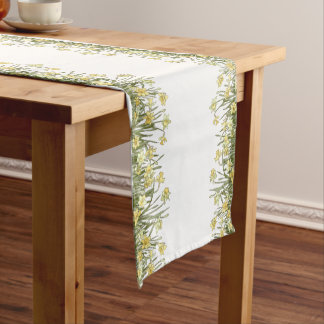 Yellow & green floral table runner